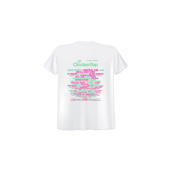 2024 Clockenflap Graphic Lineup Tee – Bob