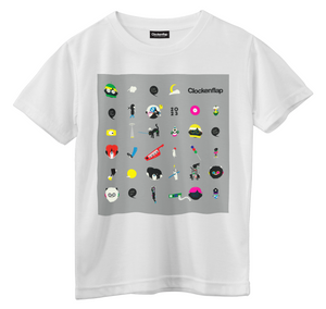 MAR 2023 Clockenflap Lineup Tee - FESTYNAUTS ICONIC - White